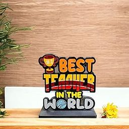 Gracie COLLECTION'S Antique Best Teacher in The World Wooden/MDF Trophy Gift for Teacher(14.5CM)-image-84