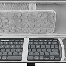 Geekria Keyboard Carrying Case, Compatible with Logitech Keys-to-GO 2 Combo Keyboard Case, Logitech Keys to GO 2 and Pebble Mouse Combo Case.Hard Shell Protective Travel Bag (Dark Grey)-image-29