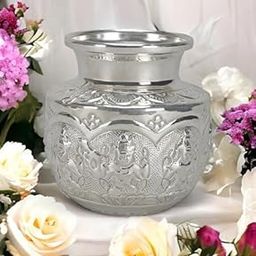 Sigaram German Silver Ashtalakshmi Kalash or Chembu for Pooja Thali, Kalash for Home Festival Decoration K2559-image-78