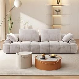 LEGACY OF COMFORT Irmak 85.83'' Upholstered 3 Seater Sofa Three Seater Sofa for Living Room Hotels & Offices (Beige)-image-16