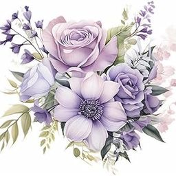 Design Den Purple Flower Bunch Wall Sticker for Home Decoration (61 Cm X 59 Cm)-image-91