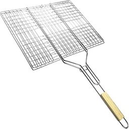 UJEAVETTE Grill Basket Barbeque Griller Stainless Steel for Vegetables Chicken Seafood 40.5cmx33cm-21