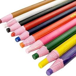 Set Of 12 Soft Tailoring Thick Point Marker Pencils|Self-Peel,Sewing Marking Tool For Dressmaking,Quilting,Tracing-Multi Colors Smooth For Marking Garment,Cut-Free Tailor's Chalk Sewing Fabric-4