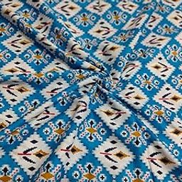 DEVVART Printed Cotton Cloth Materiel Natural Fabric Running Jaipuri Hand Block Printed Women Dress Material Kurtis Natural 44" Inches Width (Blue, 5 Meter)-15