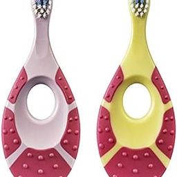 Jordan Step 1 Baby Manual Toothbrush, 0-2 Years, Extra Soft Bristles, Bpa Free Gentle To Babies. Made In Malaysia (Random Color) (Pack Of 2),Pink-60
