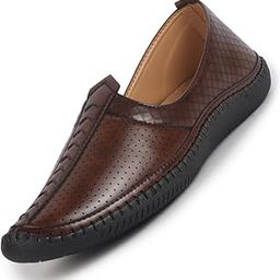 Men Perforated Side Stitched Ethnic Round Toe Juttis and Mojaris for Wedding | Flexible Anti Skid Sole | Prom Slip On Shoes for Pathani Festive Kurta-picture-16