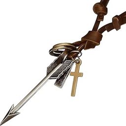 PIERCING HEART - Vintage Alloy Silver Arrow Pendant with Adjustable Pure Leather Cord Necklace for Men & Boys-image-86