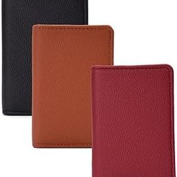essart PU Leather Key Case Pouch Wallet Set of 3 Keychain Key Pouch Holder Men & Women Key Pouch Holder, Bank Locker Key Pouch with 6 Hooks Zipper Closure Black-Brown-Cherry-picture-4