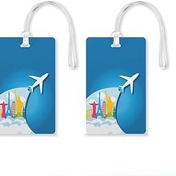 PVC with Silicon, Gloss Finish Aeroplane Luggage/Suitcases Tags Ideal for Travel ( Pack of 2 )-image-41