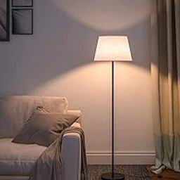 Floor Standing Lamp Shade for Living Room Corner Home Hotel Office (Off White Shade 12 Inch) 5 Ft Height of Metal(Pack of 1)-14