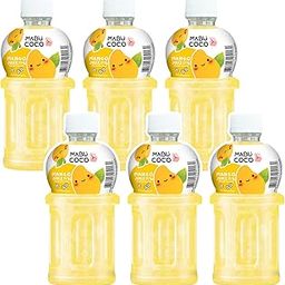 Mabu Coco Mango Juice 25% with Nata De Coco | Refreshing Taste | Mango Juice (From Mango Juice Concentrate) - PACK OF 6 (320ml Each)-image-0