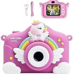 Bluedeal Camera Toys - HD Digital Video Camera with Silicone Cover for Kids (Unicorn Pink)-12