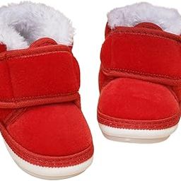 neska moda 15 to 18 Months Baby Boys & Girls Fur Velcro Chu Chu Musical Shoes/Booties (Toe to Heel Length - 14 cm, Red)-BT4079-picture-43
