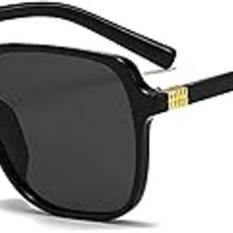 MiU Trendy Square Sunglasses for Women Stylish - Anti Glare Computer Glasses with UV Protection Zero Power Sun Shades - Large Designer Branded Goggles-image-92
