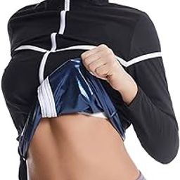 sauna suit for women waist trainer vest for women sweat tank top shaper for women zipper weight loss shirt for women black medium-image-63