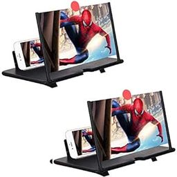 Phone Screen Magnifier 3D Screen Amplifier HD Mobile Phone Magnifier 3D Phone Projector Screen for Movie Video Live Broadcast, Fits All Phones (Pack of 2)-3