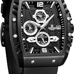 Waterproof Chronograph Sport Watch for Men, with Auto Date Women Quartz Wrist Watches, Colorful Silicone Band-image-80