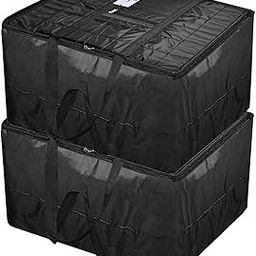 Kuber Industries Small Size Foldable Travel Duffle Bag, Underbed Storage Bag, Wardrobe organizer, Weekender Bag, Overnight Bag, Carry On Bag, Luggage And Sports Duffle Bag (Black)-Pack of 2-image-5