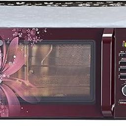 Anush Marino Microwave Oven PVC Cover for LG 28L MC2846BV Convection Microwave Oven Full Closure Cover for LG 28 LTR. with Attractive Digital Prints/Dustproof/Water Resistant-Black Flower-32