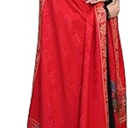 Women's Printed Soft Acrylic Fabric Shawl Full Length Broder Printed Woollen Winter Warm Shawl-image-61