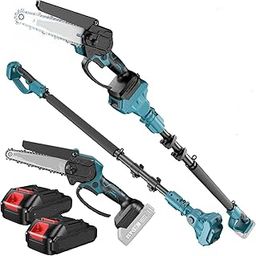 VENEKETY 2-IN-1 Cordless Pole Saw & Mini Chainsaw, 6-inch Brushless Chain Saw with 2x 2.0Ah Battery 5.5-Foot MAX Reach Pole Saw for Wood Cutting Garden 2024 UPGRADE CH1000-picture-10