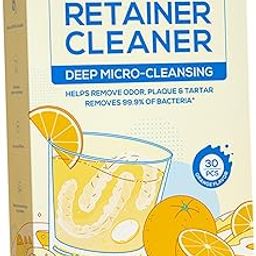 30 Pieces Denture Cleaner Tablet Cleaning Tool False Tooth Cleaning Tablet Orange flavor-image-21