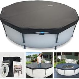 SIHAIAN 8 Ft Pool Cover with Automatic Drain Above Ground Pool Cover, Easy Installation Round Pool Cover Protector, Round Hot Tub Cover Ideal for hydrophilic and Dustproof Winter Pool Cover-image-29