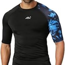 Aesthetic Nation Men's Half Sleeve Tie-Dye Printed Compression T-Shirt – Athletic Base Layer for Gym, Running, and Sports | Premium Compression Fabric, Moisture-Wicking, Muscle Support,Quick-Drying-image-29