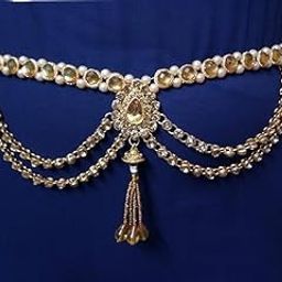 Stylish Gold Polished Pearl Kamarband for Women (Golden)-image-72