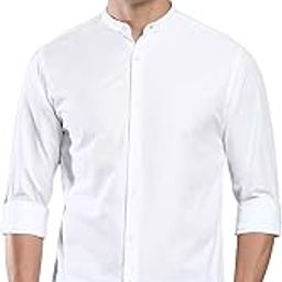 Men's Solid Casual Full Sleeves Slim fit White Cotton Shirt-C201_1_L-image-11