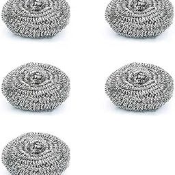 WORLD WIDE VILLA Pack of 5 Stainless Steel Scrubber Juna Jhama Multipurpose Cleaning Purposes Bathroom Kitchen Regular Scrub Pad Pack of 5 Stainless Steel-image-58