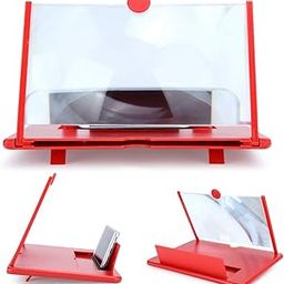 Ubersweet® 3D 12in Screen Magnifier, Mobile Phone Accessories, Ergonomics Principle Design for Office Home,(red) ||-picture-16
