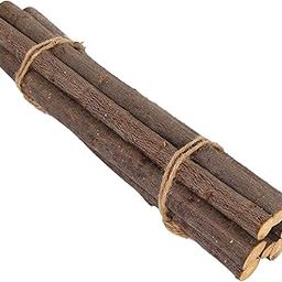 LICHTS®Wood Log Sticks Small Wood Sticks for Vase Filler Woodworking Embellishments 7PCS 40cm Dark Brown Thick|Optional: |Crafts-25