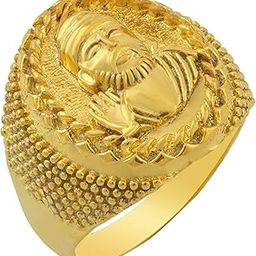 memoir Gold plated Shirdi SAI BABA finger ring Men temple jewellery Hindu God-picture-27