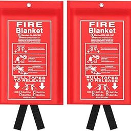 Jeagou Emergency Fire Blanket for Kitchen and Home, 2 Pack 39.37” x 39.37” Fiberglass Fire Safety Blankets for Survival, Suppression Fire Retardant Blanket for People-image-19