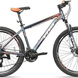 Vector X Viva Speedo Vb-3732 27.5T 21 Speed Dual Disc Mountain Bike (Grey-Orange)-image-8