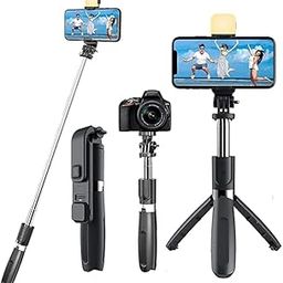 3-in-1 Bluetooth Selfie Sticks with Remote and Selfie Light Multifunctional Selfie Stick Tripod Stand Compatible with All Smartphones Device-10