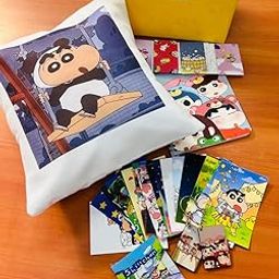 CRAFT MANIACS Panda Shinchan 16 * 16 Pillow Combo Set : Pillow, ONE Spiral Diary, 16 LOMO Cards, 4 Magnetic Bookmarks, ONE Wooden Puzzle & 3 Keychains for Cartoon Lovers-image-24