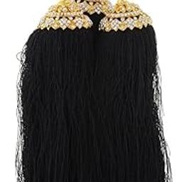 VAMA Fashion South Indian Traditional Hair Savaram Bharatanatyam Kuchipudi Jada Kunjalam Kupullu Billalu Gantalu For Women - Black-image-1