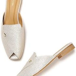 marc loire Women's Glittered Smart Casual Slip on Mules Flat Chappals-picture-7