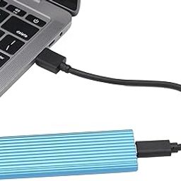 Aluminum M.2 NVME SATA SSD Enclosure Adapter, Tool- USB 3.1 Type C External Solid State Enclosure M.2 NVMe Reader Support B&B+M Keys, UASP Trim for 2230/2242/2260/2280(Blue)-3