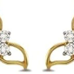 18KT Yellow Gold and Diamond Stud Earring for Women-image-60