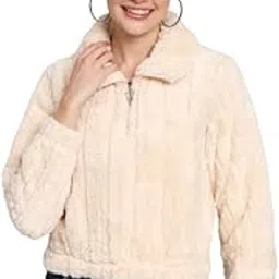 broowl Women's Woollen Mock Collar Crop Pullover for Ladies.-picture-39
