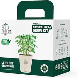 Pot and Bloom Okra(Medium) Kit | Complete Home Gardening Set with Okra Seeds, Pot, Potting Mix (Soil & Fertilizer), and Plant Growth(nutrition) and Protection Spray-image-76