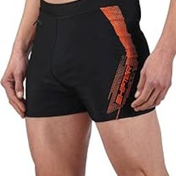 Men's Swimming Shorts, Black with Orange Design, Athletic Swimwear,Multicolor, Any Random Color Will Given-image-4