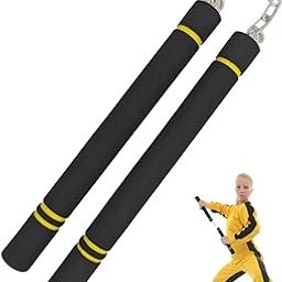 Nunchaku Original, Black Nunchaku Soft Foam Nunchaku Training Tool for Beginners - 11 in Lightweight Nunchucks Durable, Safe & Ideal for Karate, Skill Development-image-5