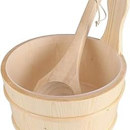 4 Liter Wooden Sauna Bucket and Ladle with Liner SPA Accessory Handmade Yard, Garden & Outdoor Living | Pools & Spas | Sauna Parts & Accessories-image-6