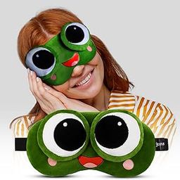 Jenna Fabric Unisex Comfortable Sleeping Soft Funky Eye Mask With Adjustable Strap & Blindfold (Green)-image-15