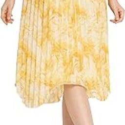 Asymmetrical Printed Pleated Pink Skirt-image-37