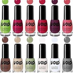 Volo Best Affordable Gloss Nail Polish Combo 12 Pcs Full Year Collection(Green, Magenta, Peach, Corals, Wine, Pink, Nude, Nude, Mint, White, Top Coat, Grey) 60 ML-image-63